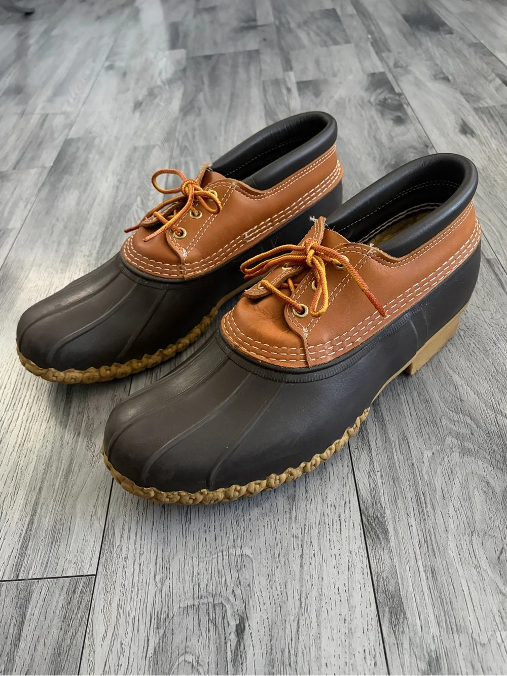 L.L. Bean Brown and Black Classic Short Duck Bean Boots